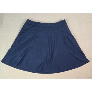 Athleta Jupe All Day Skort Side Zipper Back Pocket Golf Summer‎ SZ 8 Navy Blue